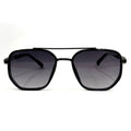 Burberry Geometric Aviator Sunglasses | Black Frame with Brown & Gold Accents | C-336