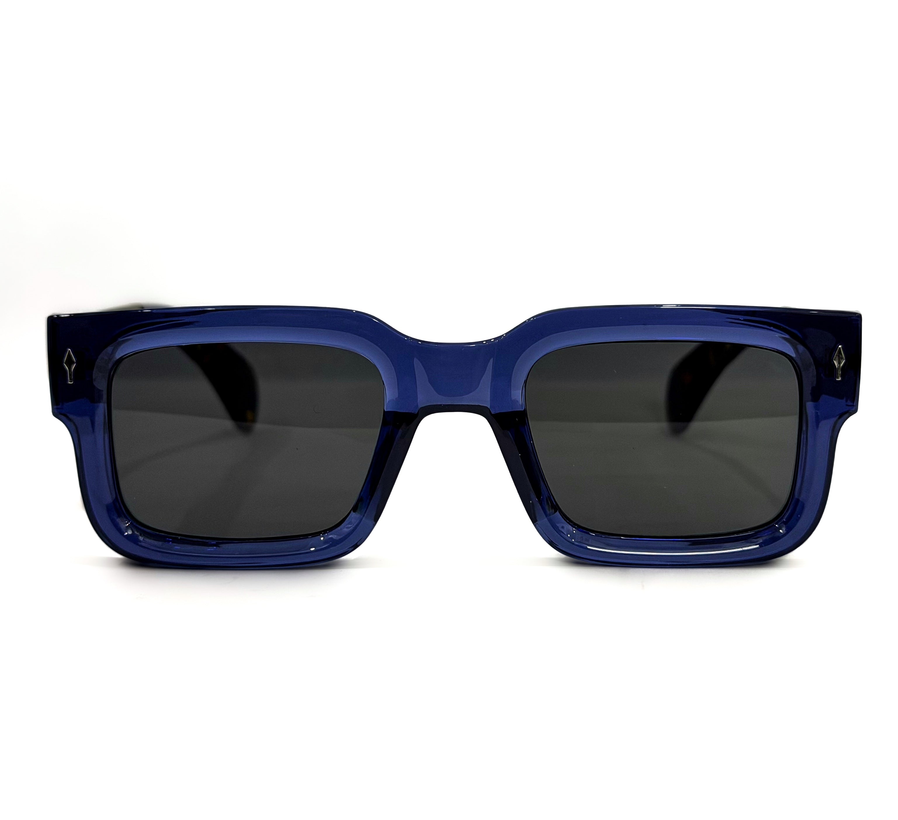 Cartier Statement Rectangular Sunglasses | Bold Blue Acetate & Tortoiseshell Arms | 54-17-145