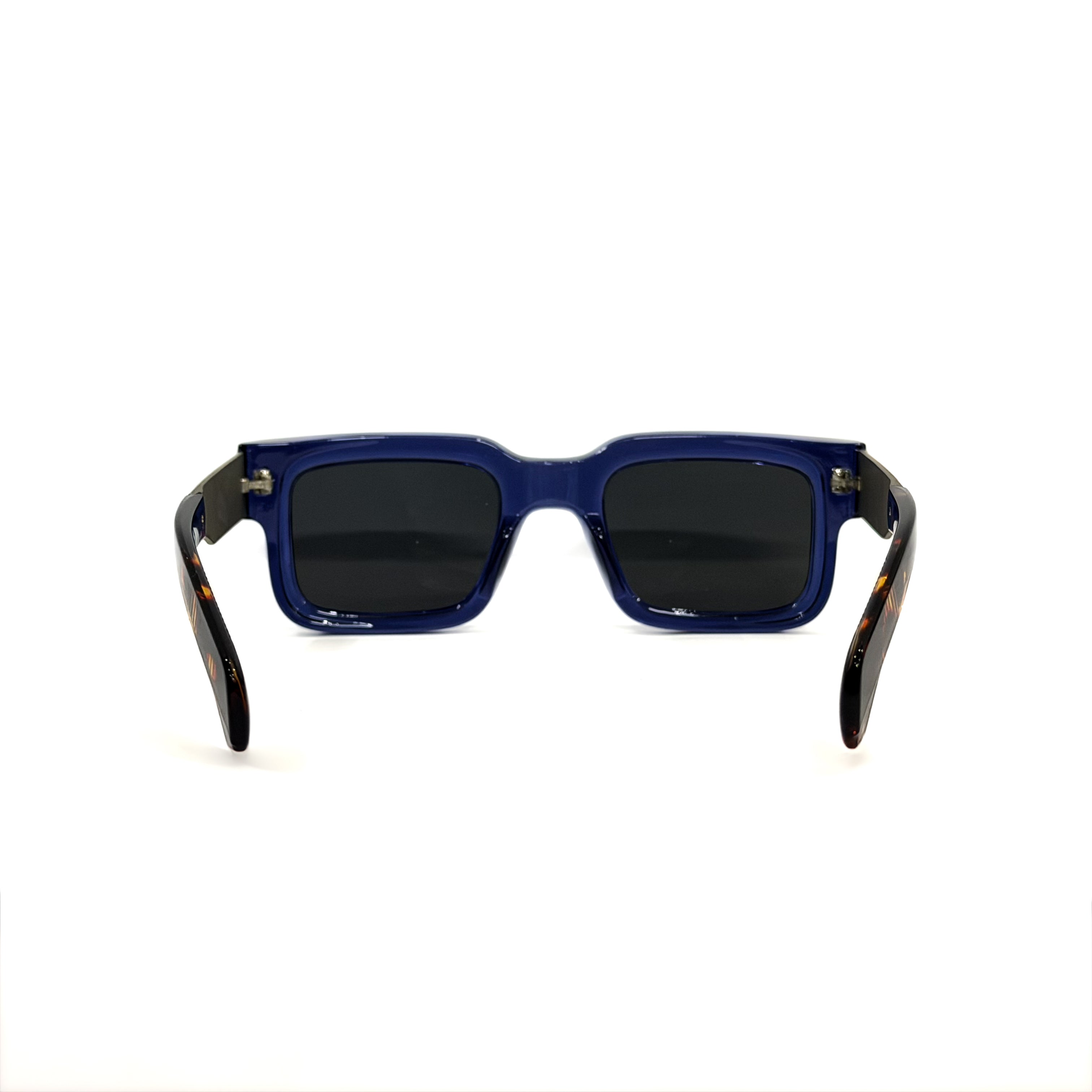 Cartier Statement Rectangular Sunglasses | Bold Blue Acetate & Tortoiseshell Arms | 54-17-145
