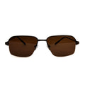Cartier Rectangular Sunglasses with Brown Lenses | Dark Metal Frame | Made in Italy
