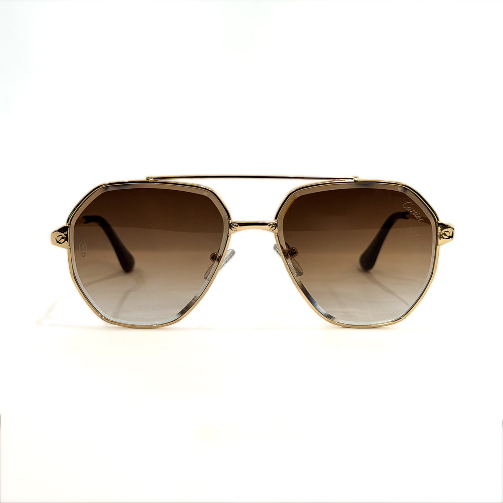 Cartier Gold Aviator Sunglasses with Brown Gradient Lenses | Model C-289