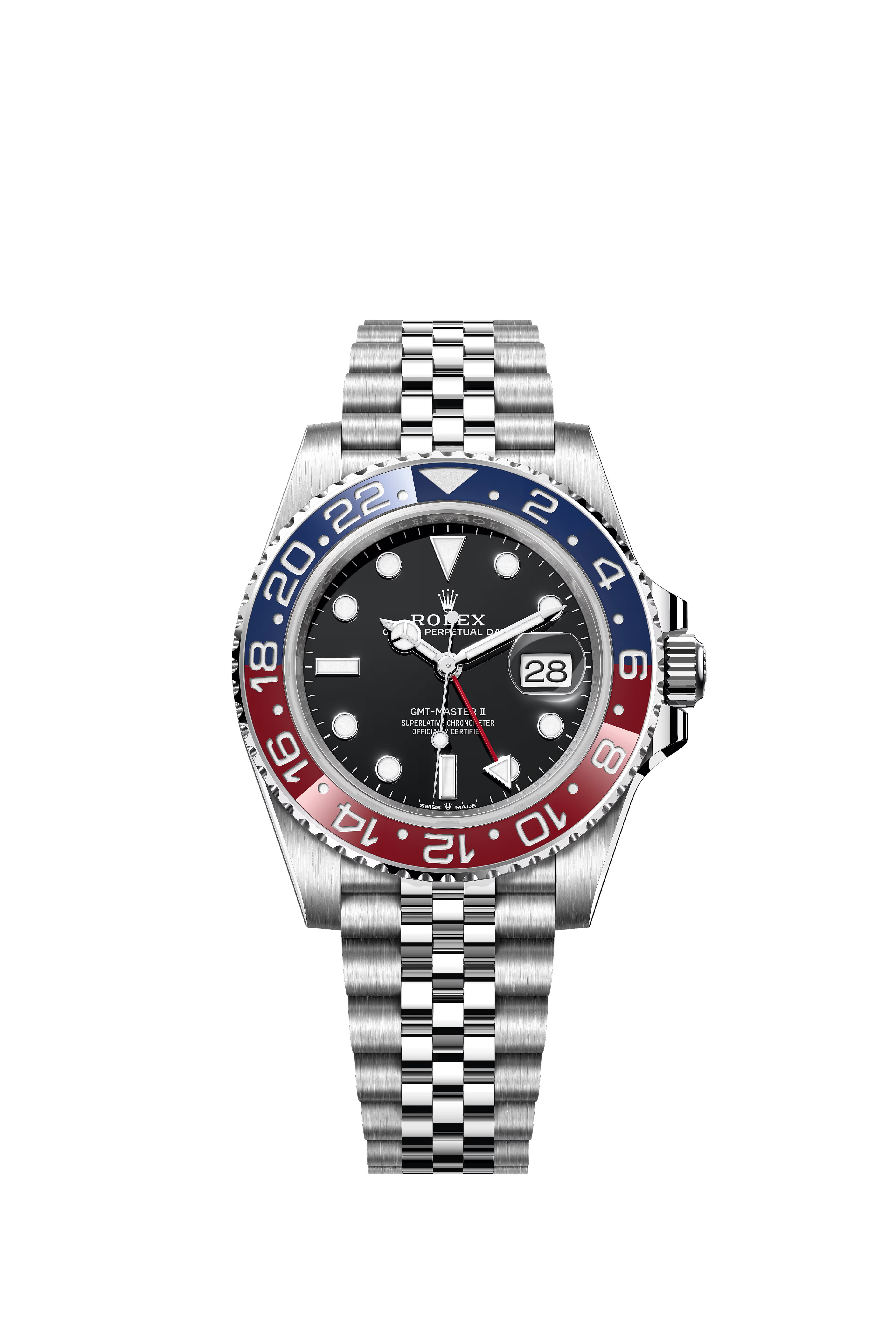 Luxury GMT Style Red Blue Bezel Quartz Watch – Stainless Steel Men’s Wrist Watch